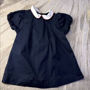 Elegant Navy Kids Dress with White Collar